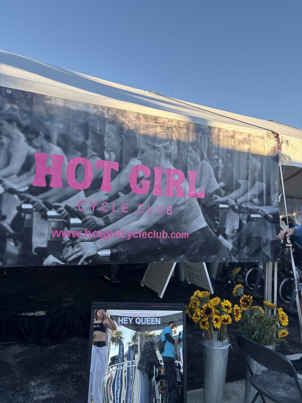 The HGCC banner at an outdoor event